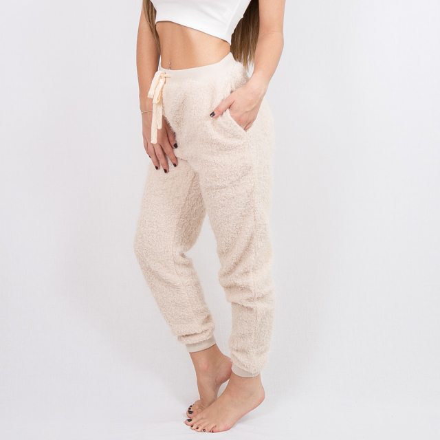 cream slim joggers